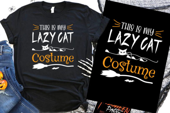 This Is My Lazy Cat Costume Halloween Graphics & T-Shirt Designs