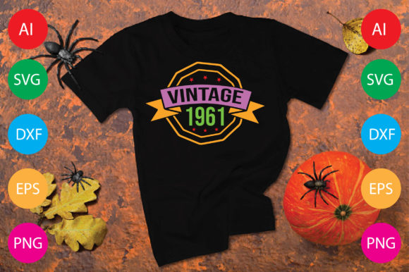 Vintage 1961 Graphics for T-Shirt Designs